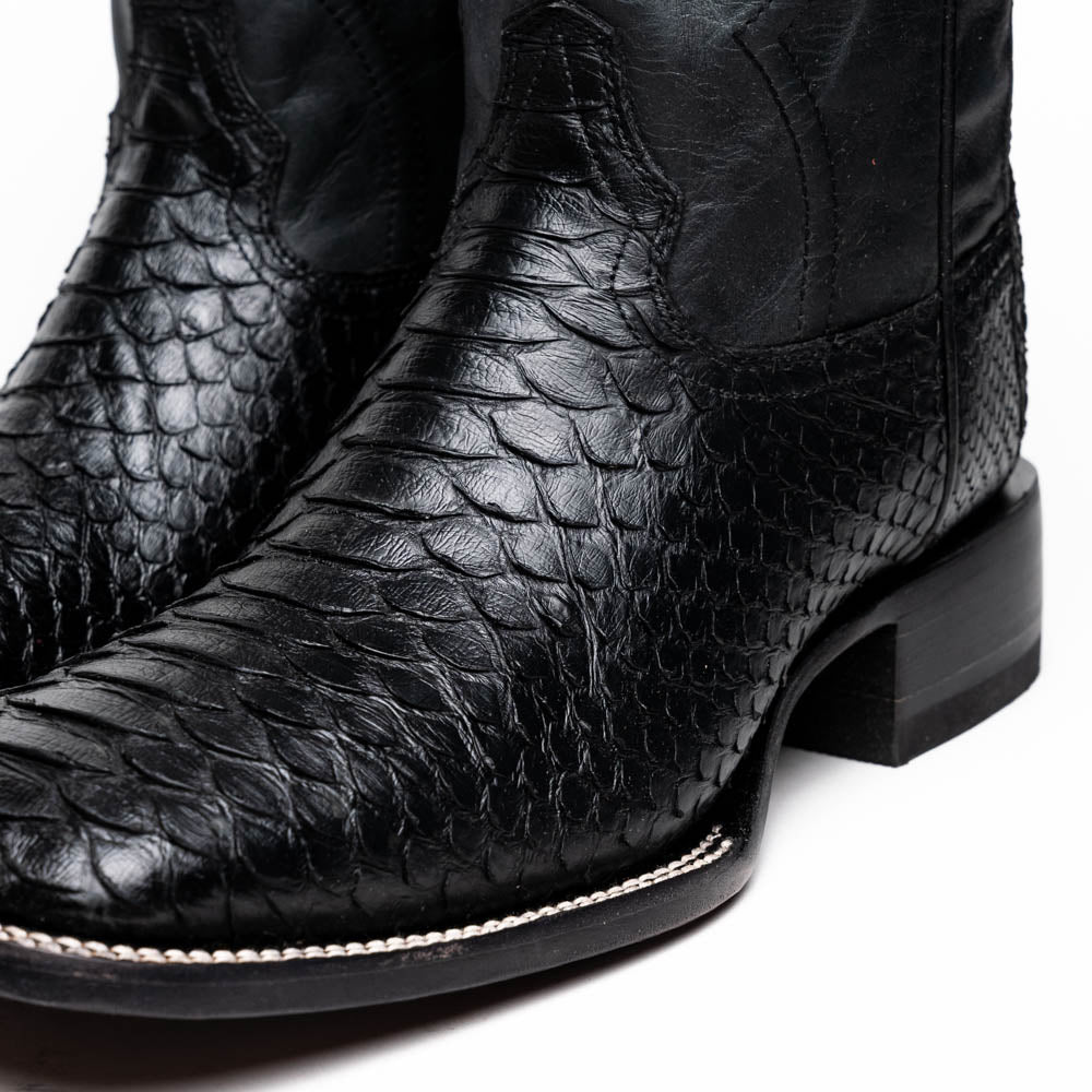 Marco di Milano Missouri Black python snake men's boots