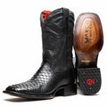 Marco di Milano Missouri Black python snake men's boots