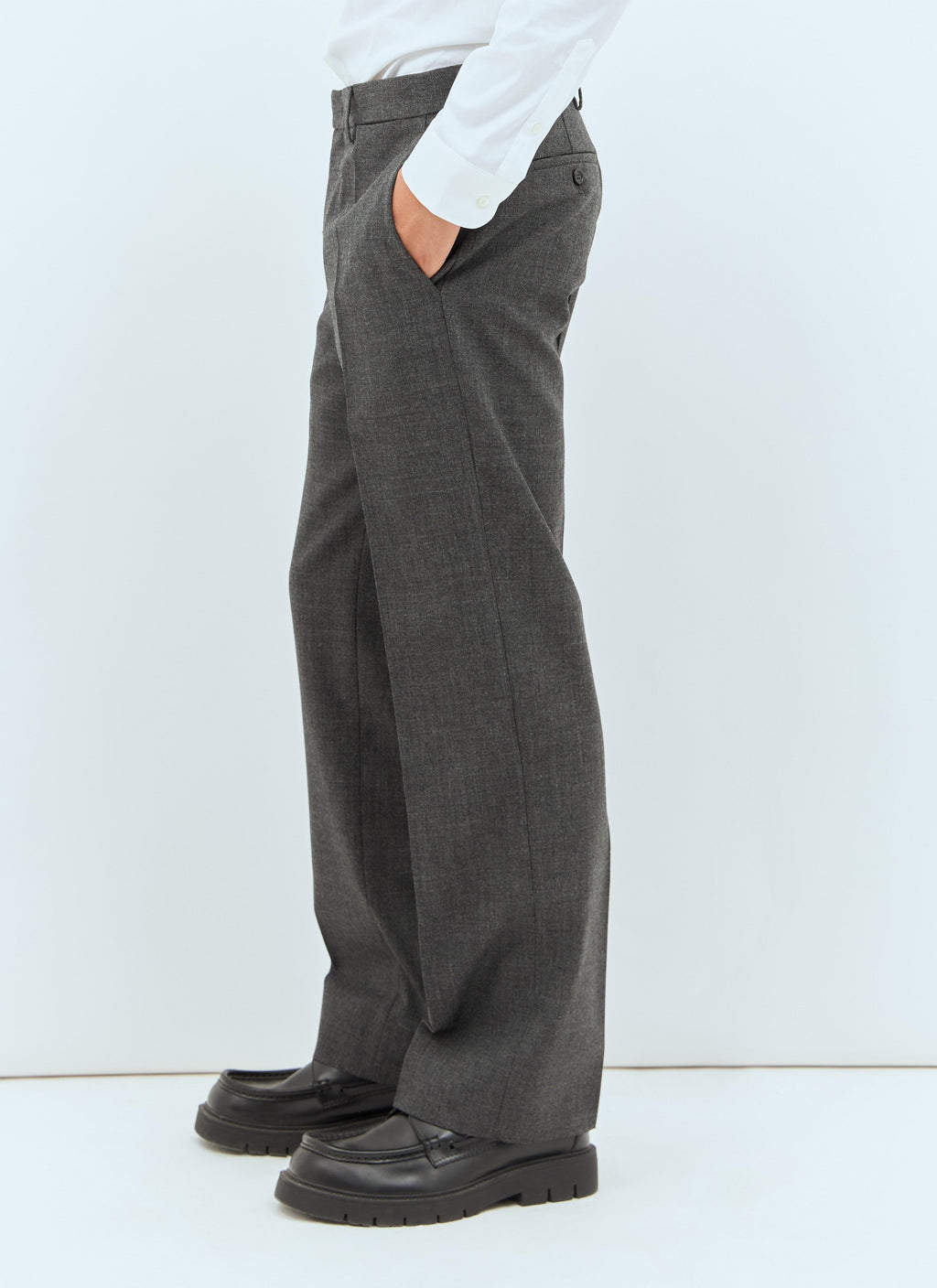 Miu Miu Men's Marled Wool Pants Slacks Italy Gray Trousers