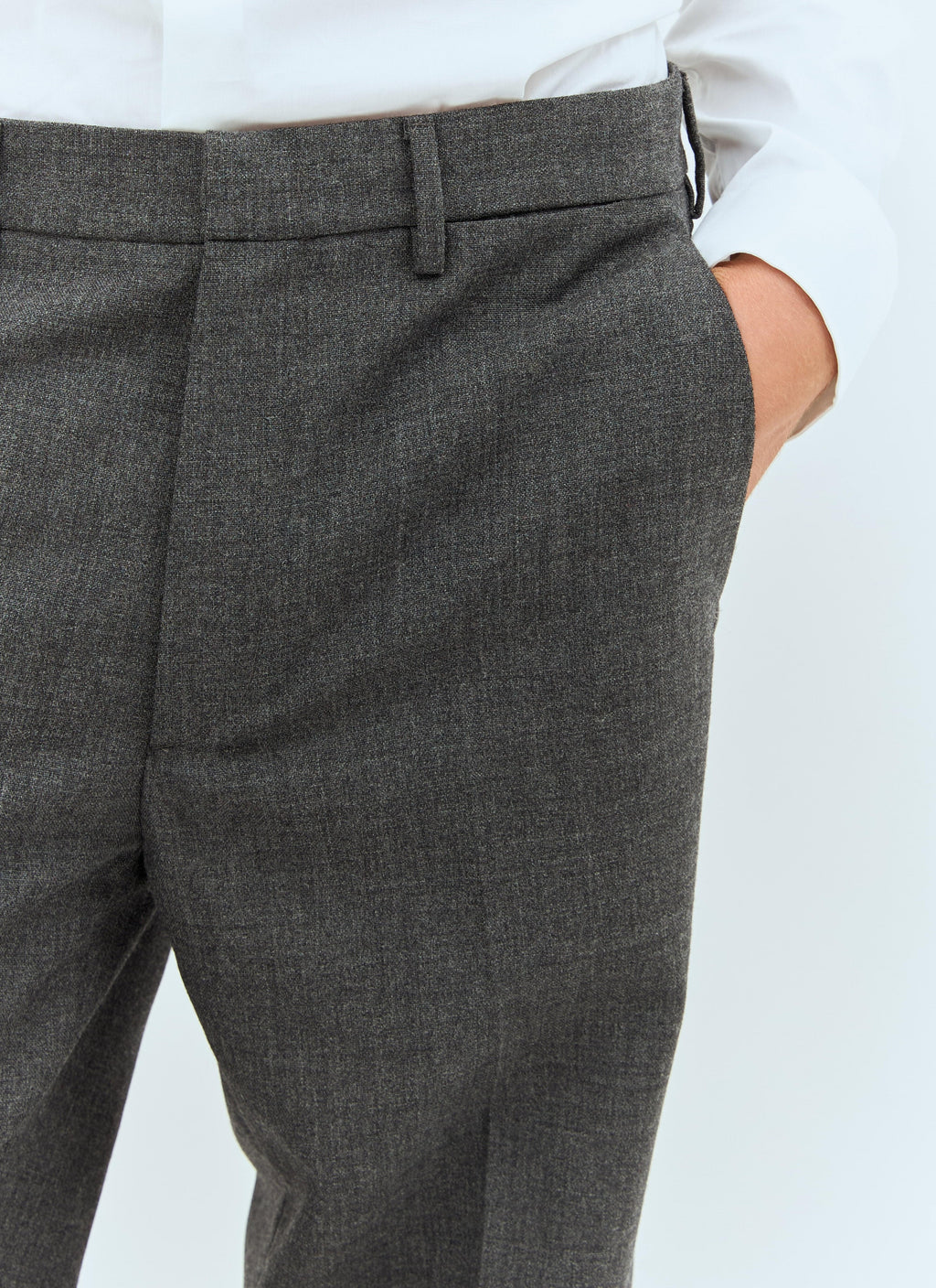 Miu Miu Men's Marled Wool Pants Slacks Italy Gray Trousers