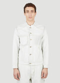 Maison Margiela Men's Collarless Denim Jacket jean white