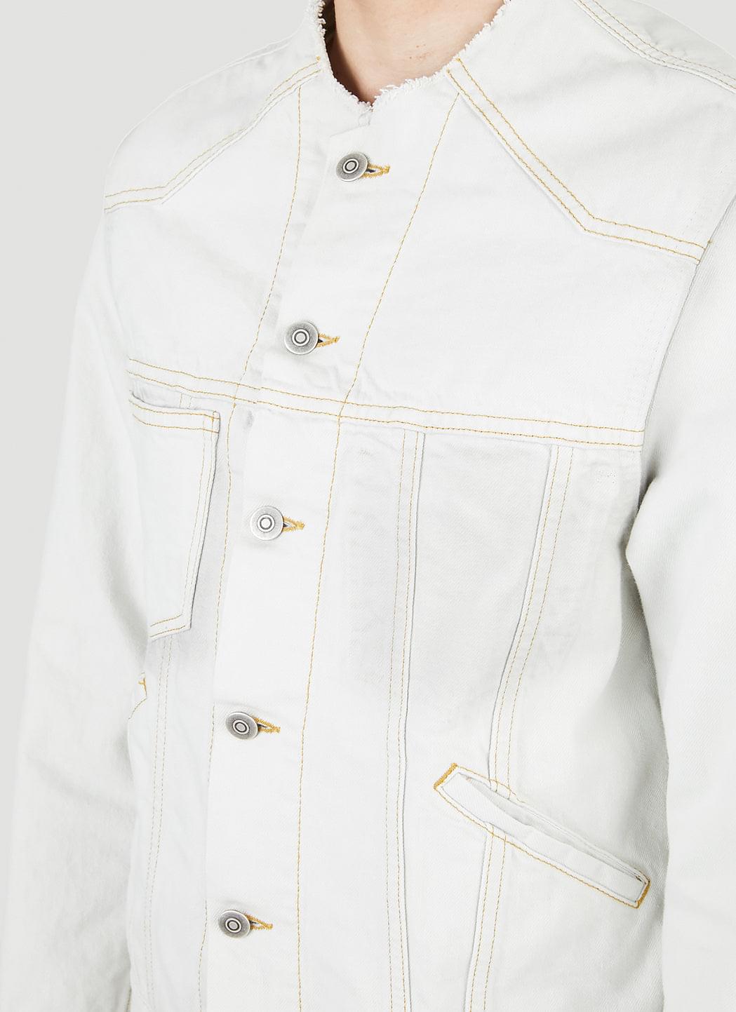 Maison Margiela Men's Collarless Denim Jacket jean white