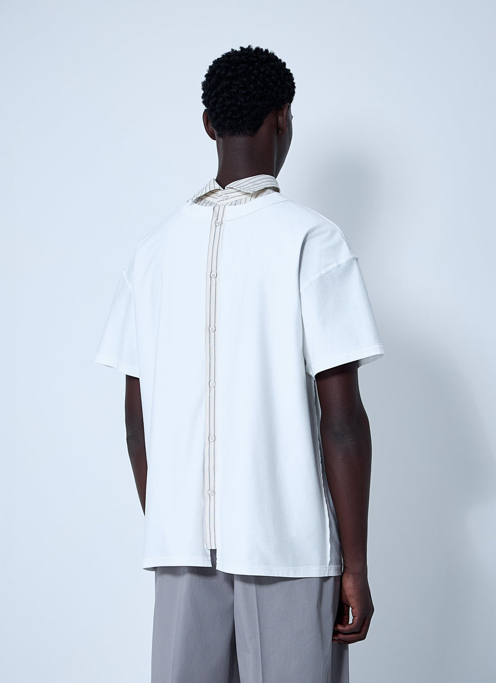 Maison Margiela Men's Short Sleeve T-Shirt Tee White cotton