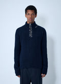 Marni Men's Logo Embroidery Sweater wool cashmere Navy