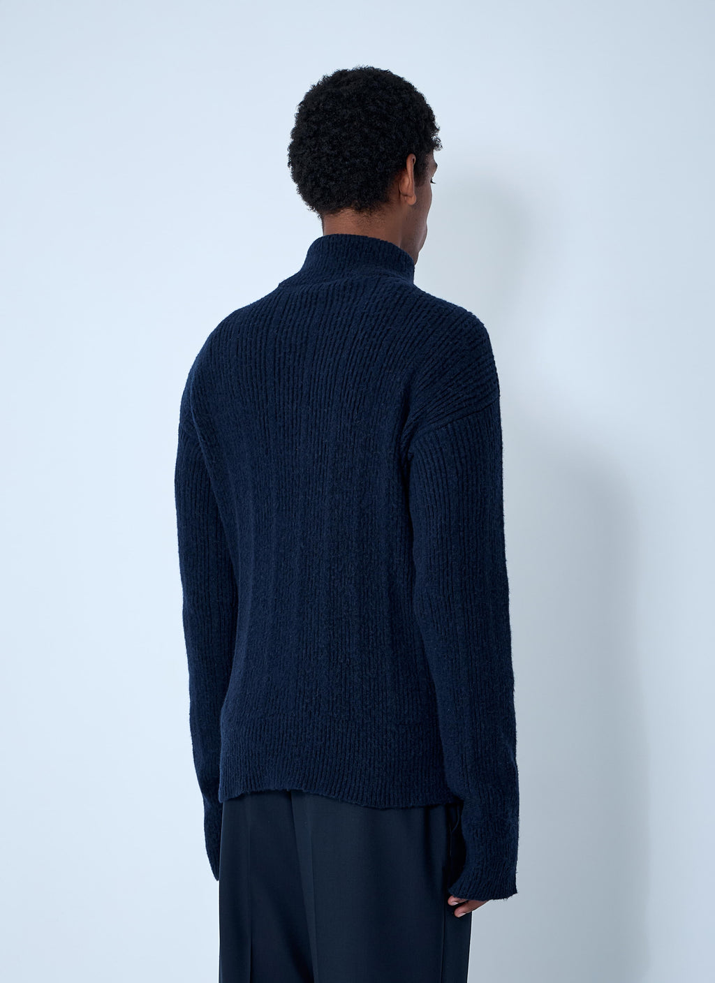 Marni Men's Logo Embroidery Sweater wool cashmere Navy