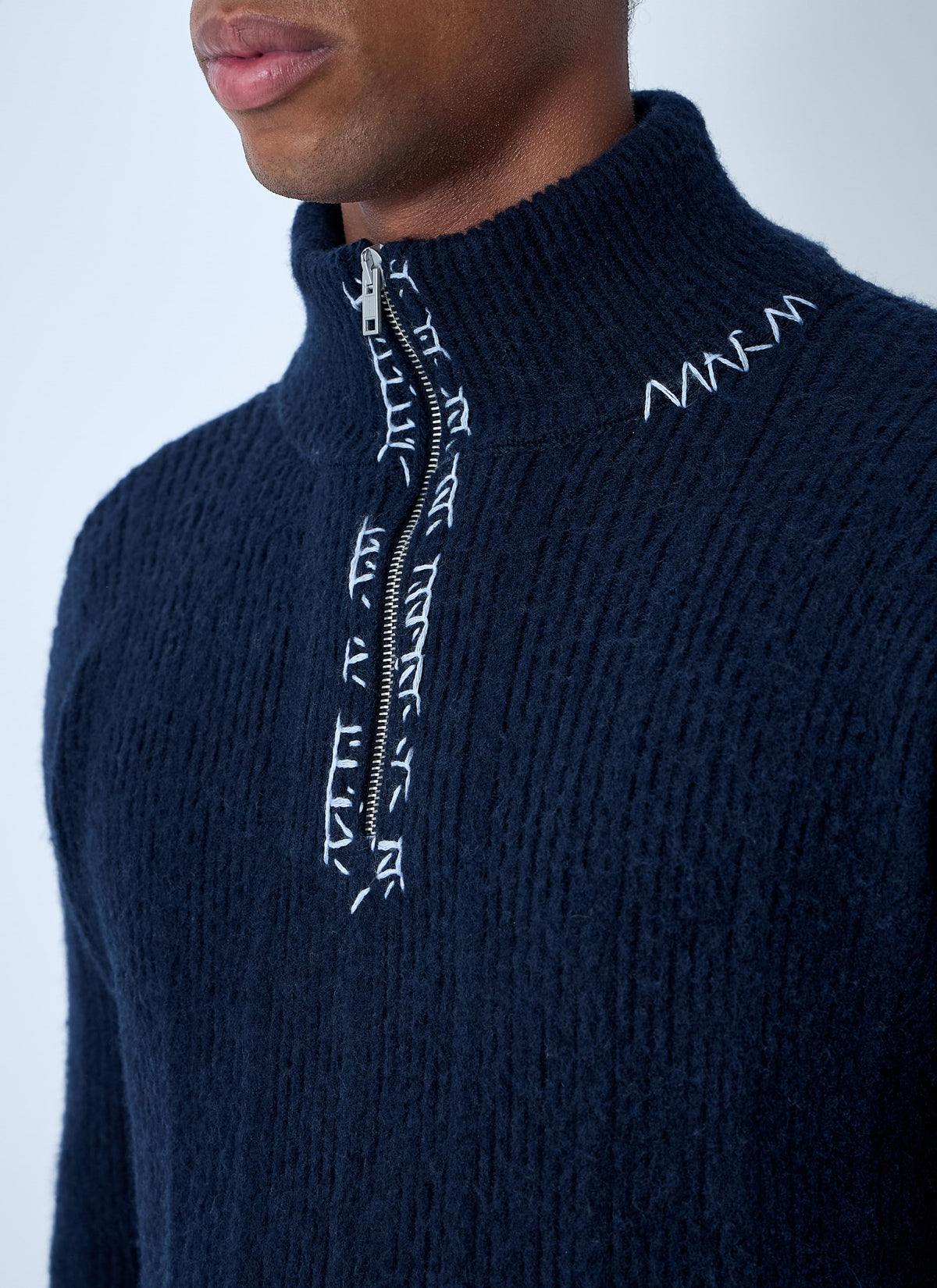 Marni Men's Logo Embroidery Sweater wool cashmere Navy