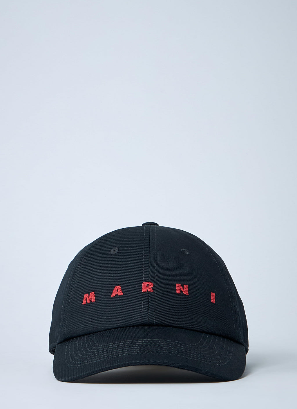Marni Men's Logo Motif Baseball Cap hat black/red