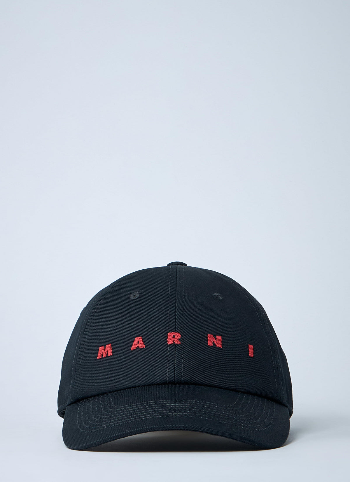 Marni Men's Logo Motif Baseball Cap hat black/red