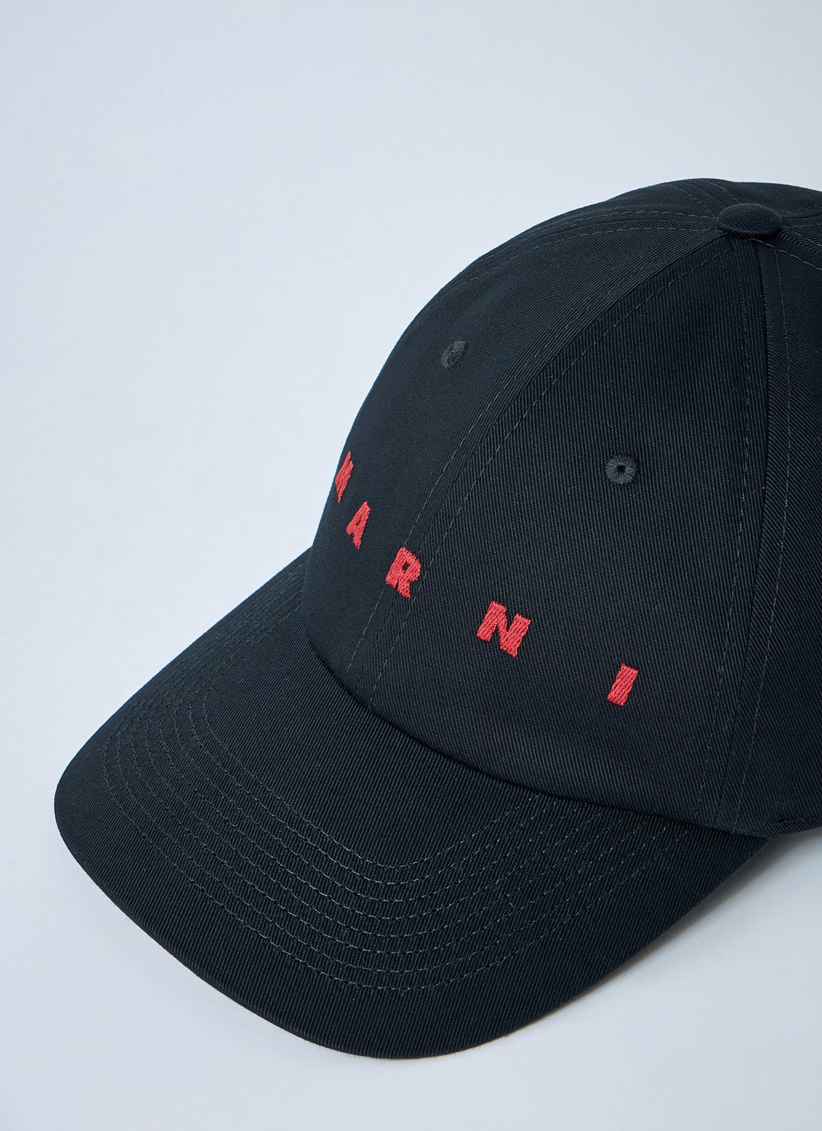 Marni Men's Logo Motif Baseball Cap hat black/red