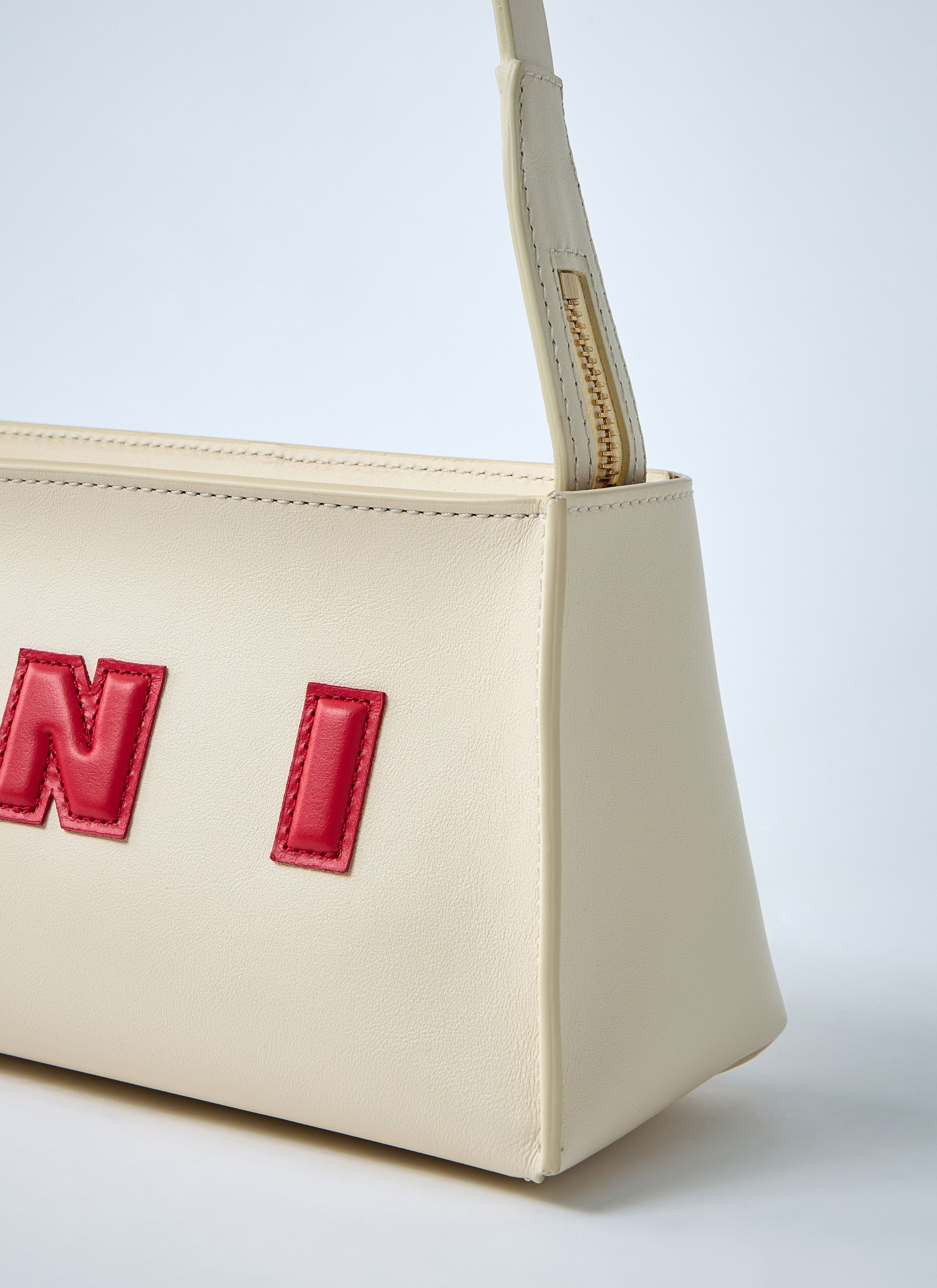 Marni ladies Leather Baguette Museum Shoulder Bag logo purse handbag