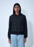 Moncler ladies Quilted Hooded Cardigan sweatshirt jacket coat black XS