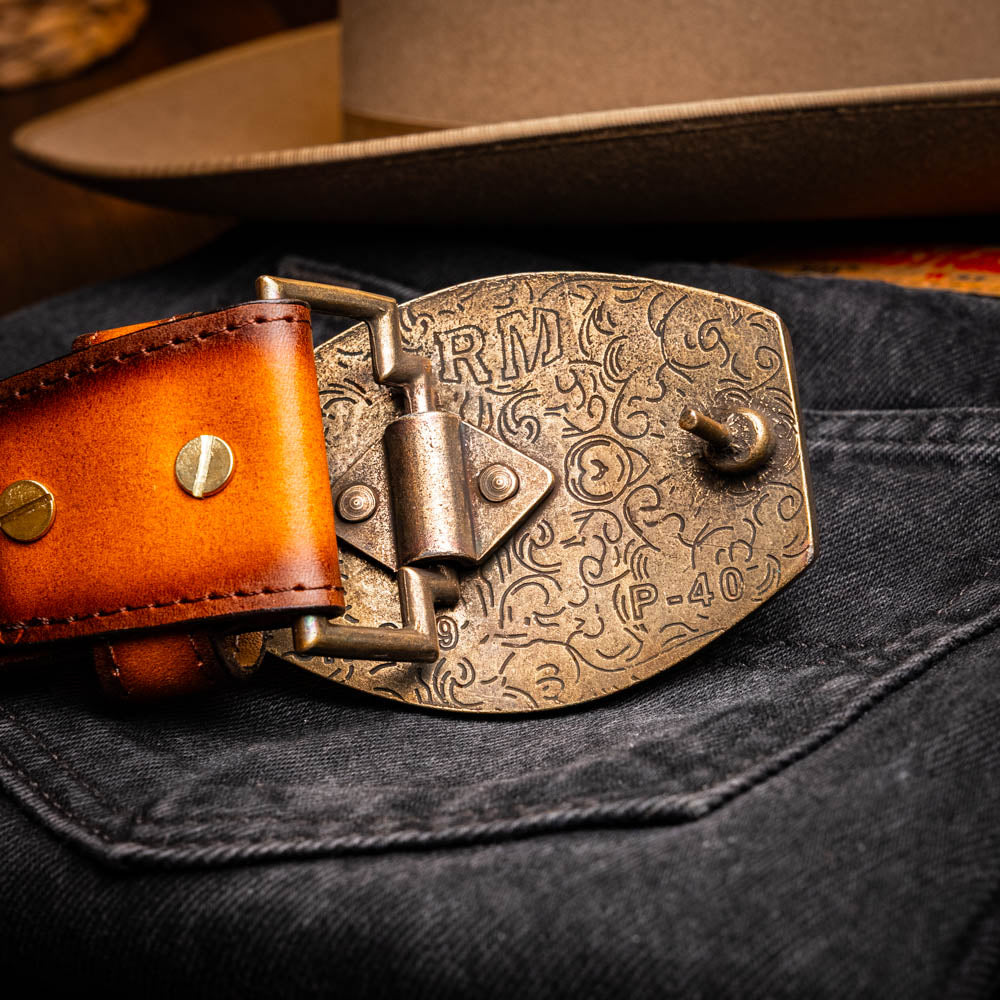 Marco di Milano unisex Montana Belt Aged Brown Caiman crocodile leather
