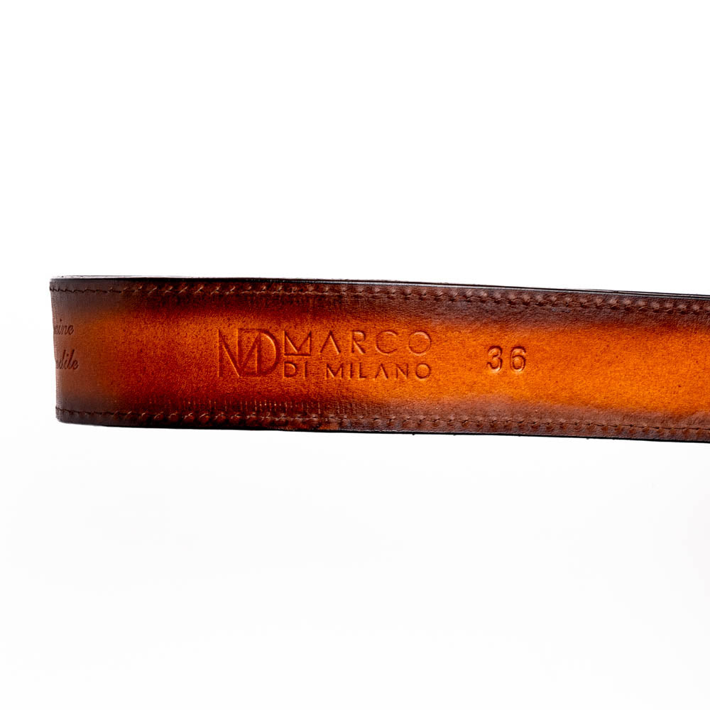 Marco di Milano unisex Montana Belt Aged Brown Caiman crocodile leather