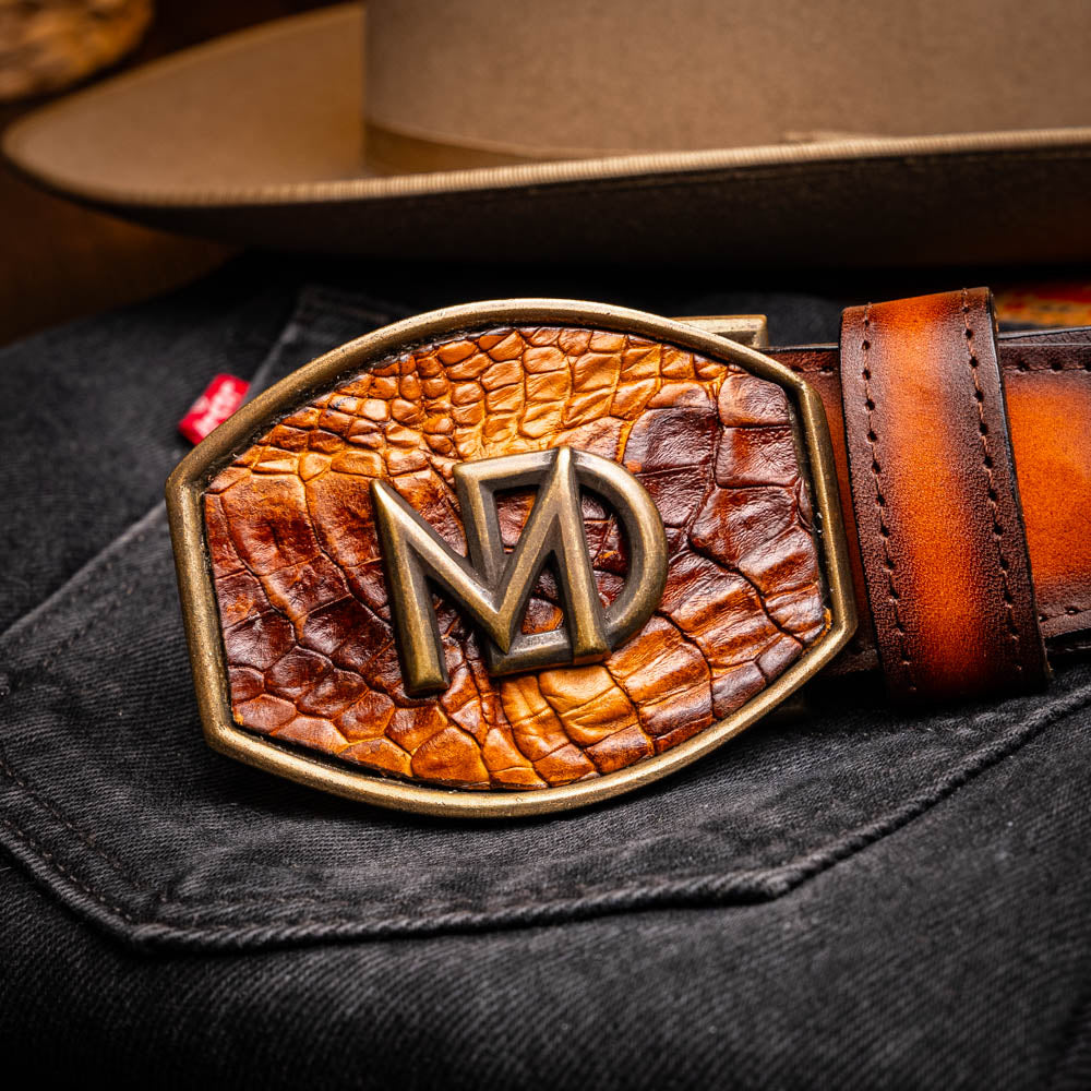 Marco di Milano Montana Belt Aged Maple Caiman Crocodile