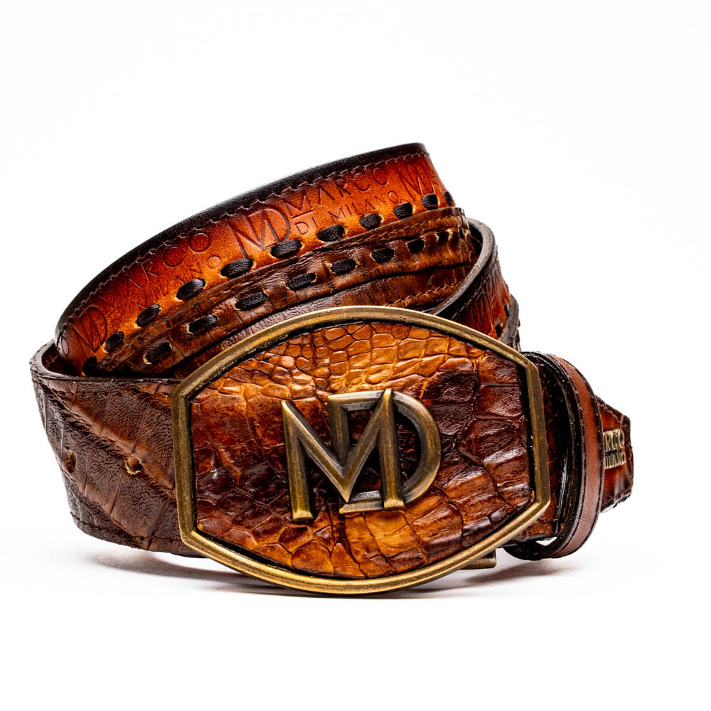 Marco di Milano Montana Belt Aged Maple Caiman Crocodile