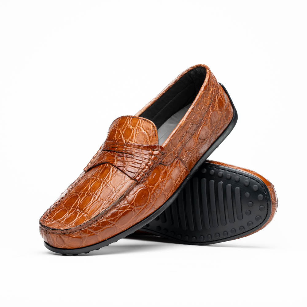 31-103-CGM MONZA Genuine Crocodile Driver, driving moc loafer shoes men's