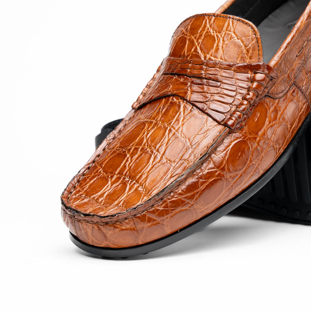 31-103-CGM MONZA Genuine Crocodile Driver, driving moc loafer shoes men's