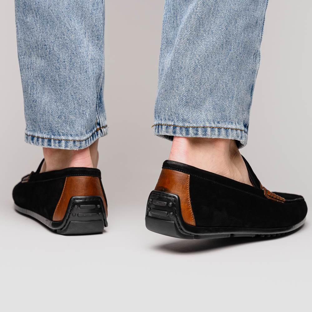 36-300-BLK MONZA Sueded Italian Calfskin Driver men's Zelli Italy