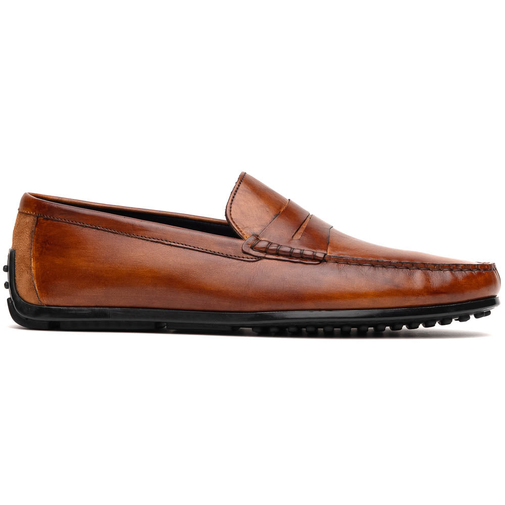 35-115-CGN MONZA Hand Burnished Italian Calfskin Driving Loafers shoes men's
