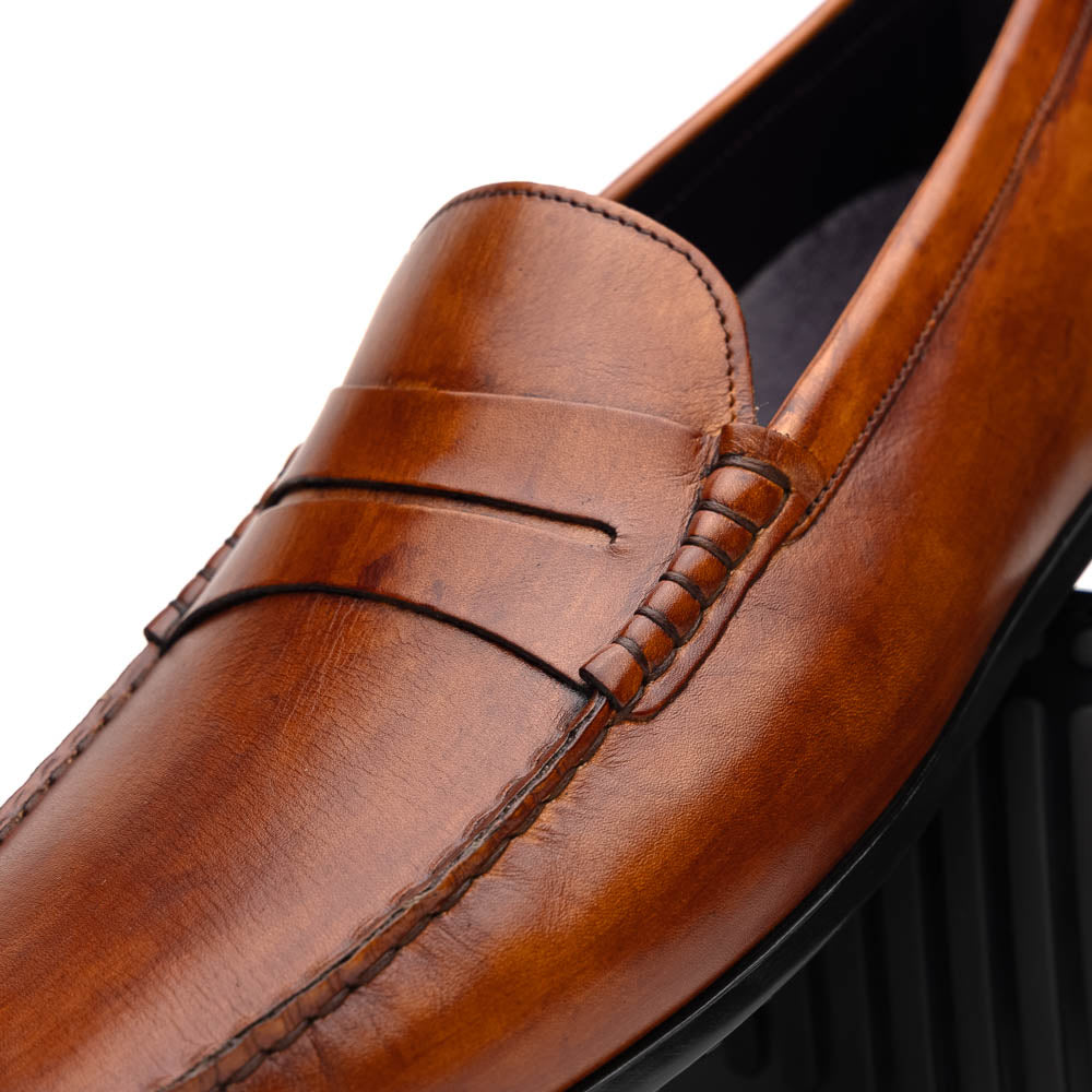 35-115-CGN MONZA Hand Burnished Italian Calfskin Driving Loafers shoes men's