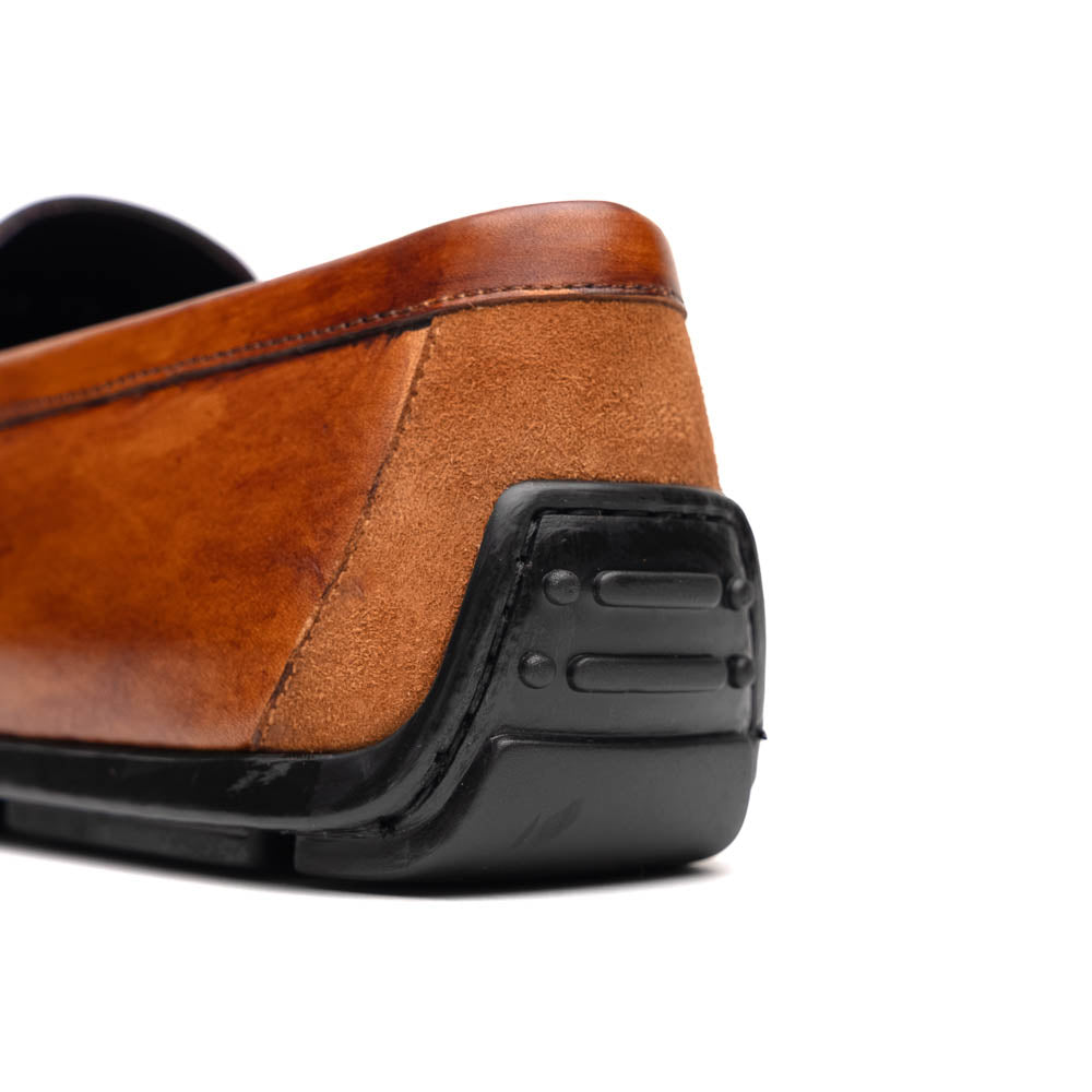 35-115-CGN MONZA Hand Burnished Italian Calfskin Driving Loafers shoes men's