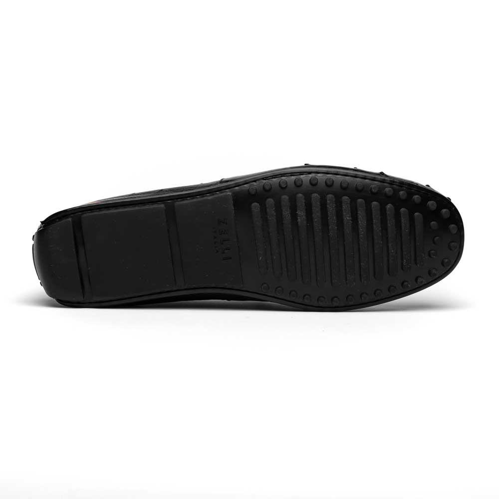 33-100-BLK MONZA genuine Ostrich Quill Driver driving mocs shoes loafers men's