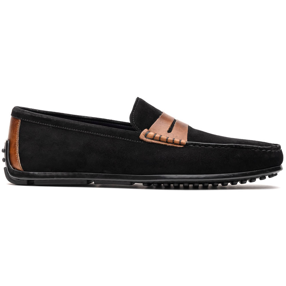 36-300-BLK MONZA Sueded Italian Calfskin Driver men's Zelli Italy