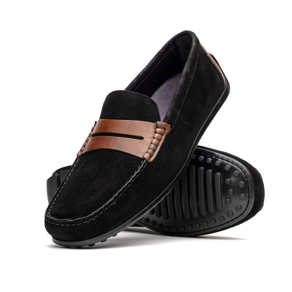 36-300-BLK MONZA Sueded Italian Calfskin Driver men's Zelli Italy