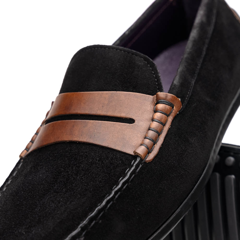 36-300-BLK MONZA Sueded Italian Calfskin Driver men's Zelli Italy