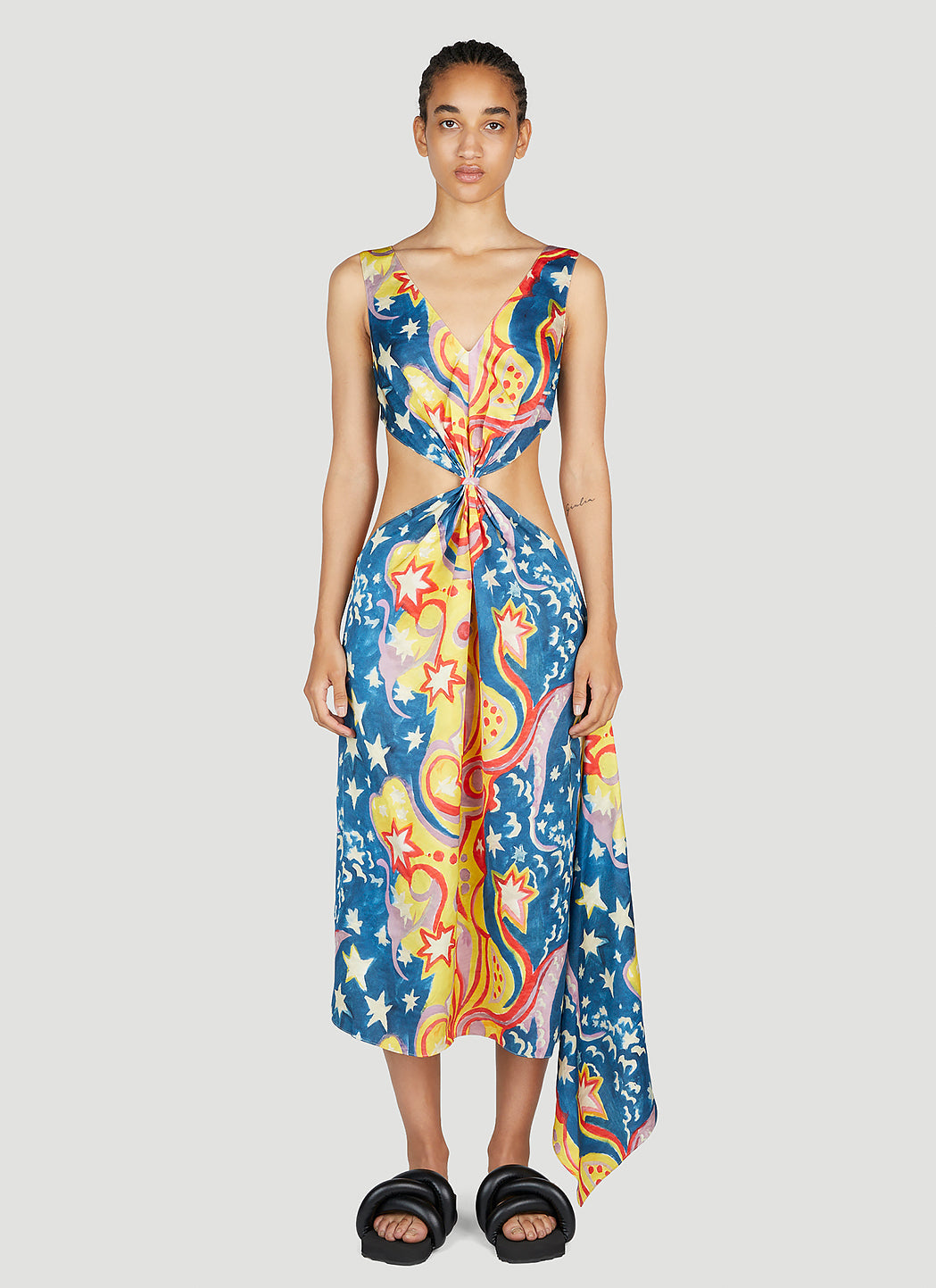 Marni X No Vacancy ladies Galactic Paradise Midi Dress waist cutouts