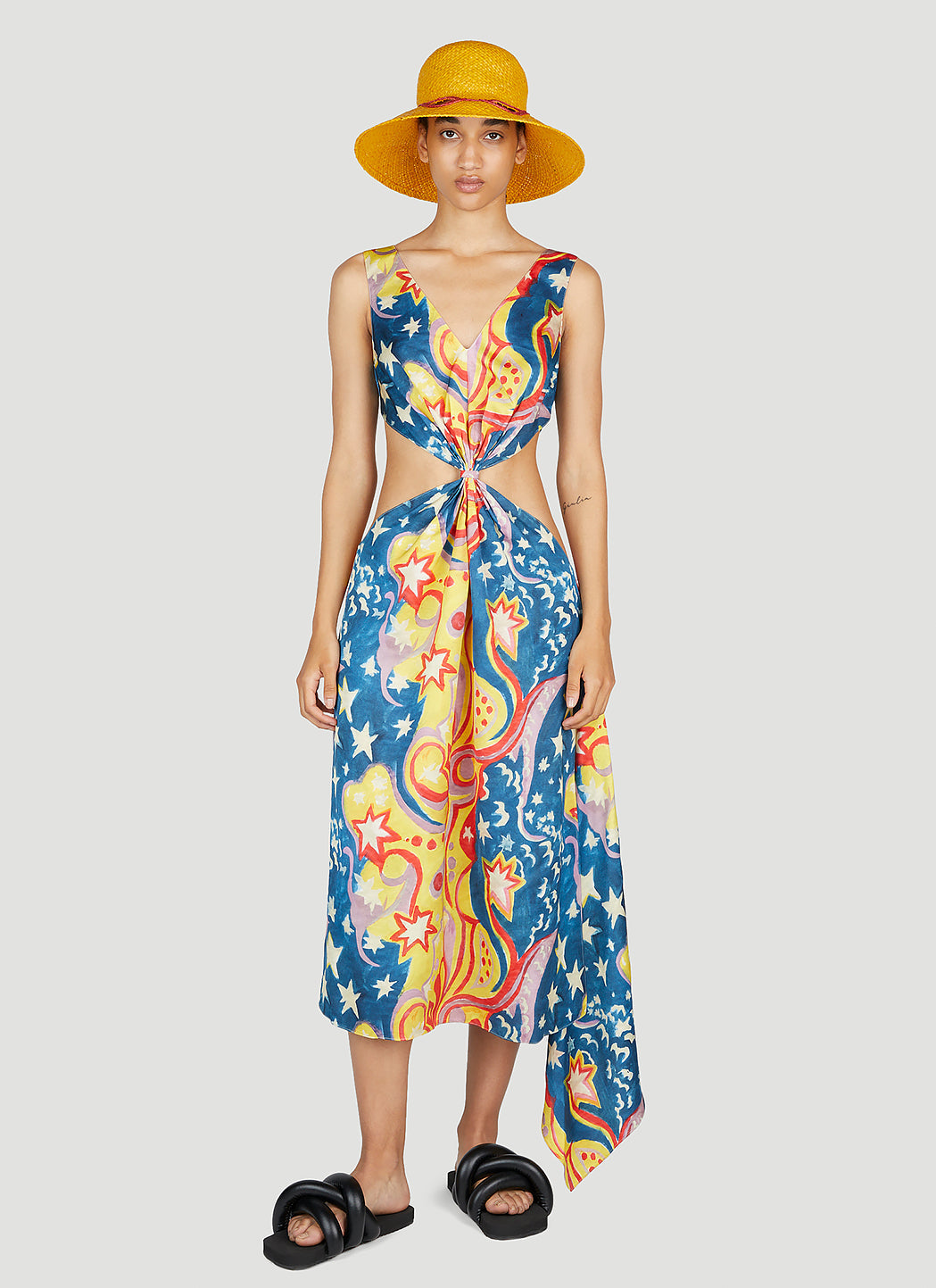 Marni X No Vacancy ladies Galactic Paradise Midi Dress waist cutouts