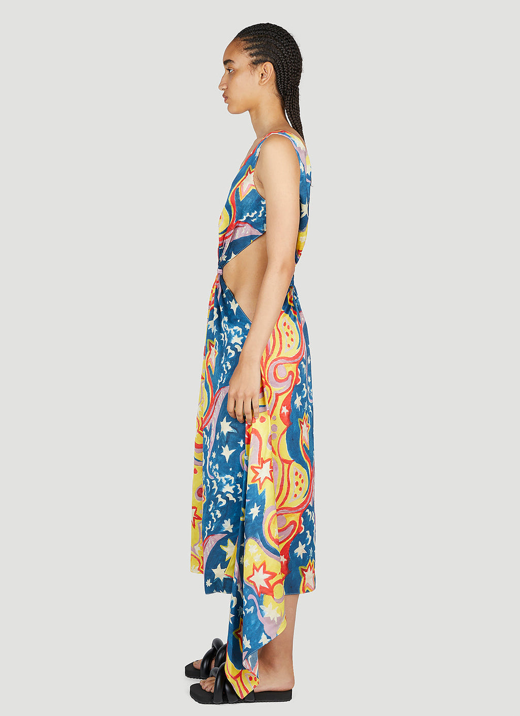 Marni X No Vacancy ladies Galactic Paradise Midi Dress waist cutouts