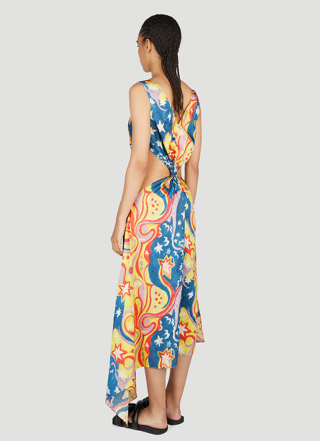 Marni X No Vacancy ladies Galactic Paradise Midi Dress waist cutouts
