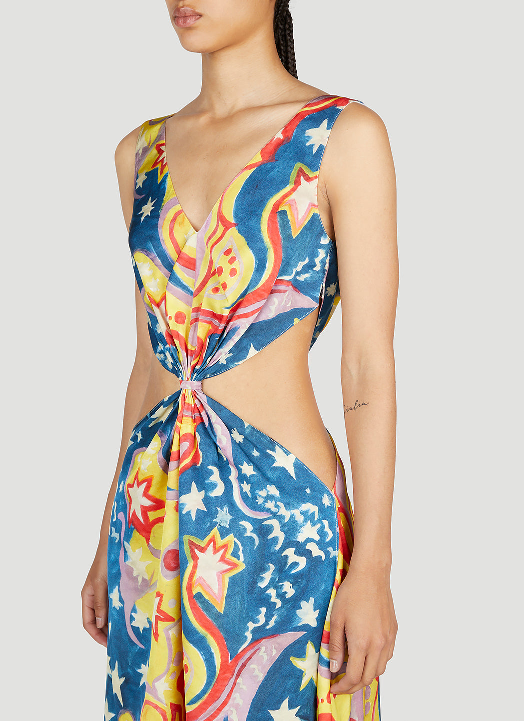 Marni X No Vacancy ladies Galactic Paradise Midi Dress waist cutouts