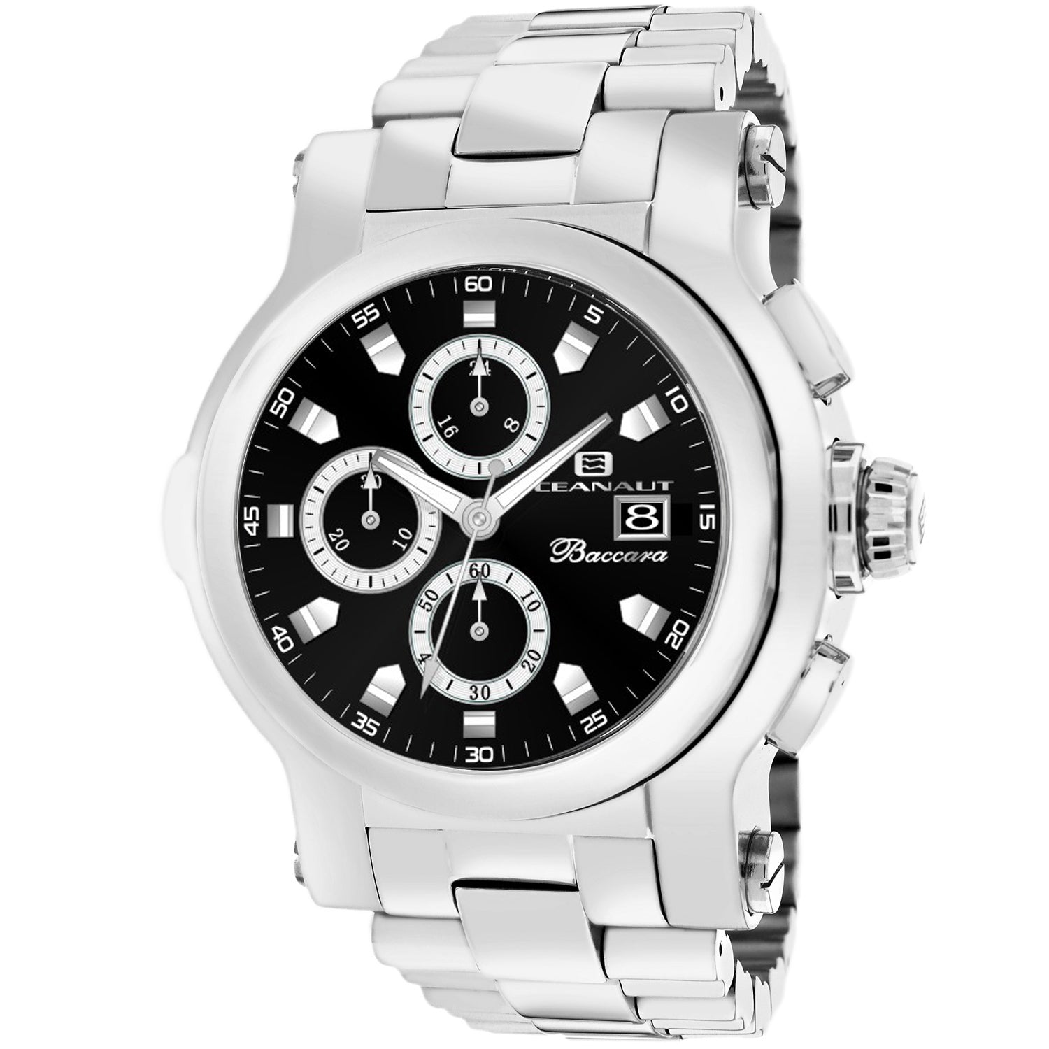 Oceanaut Men's Baccara XL watch silver black water resistant