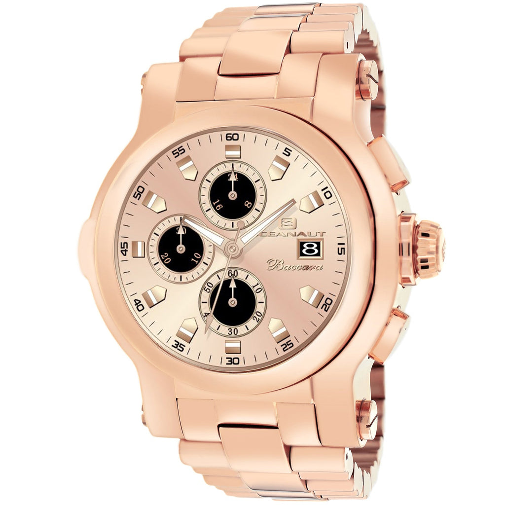 Oceanaut Men's Baccara watch XL Rose Gold Water Resistant