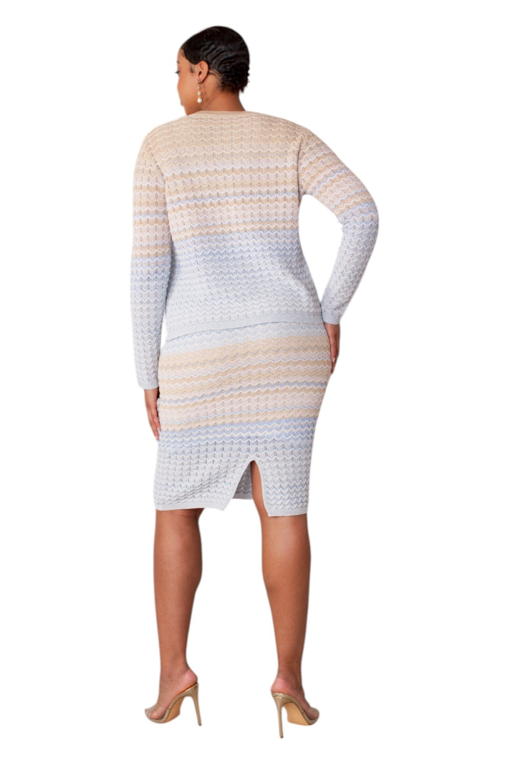 Ombré Wave Knit Two-Piece Set- 51005 suit dress jacket church