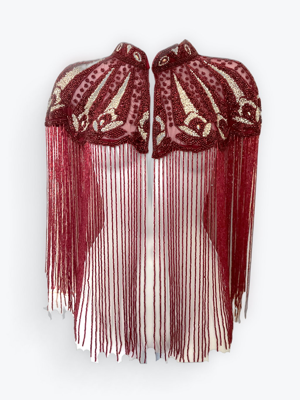 Cherry Peacock Cape Wrap Shawl Beaded Formal