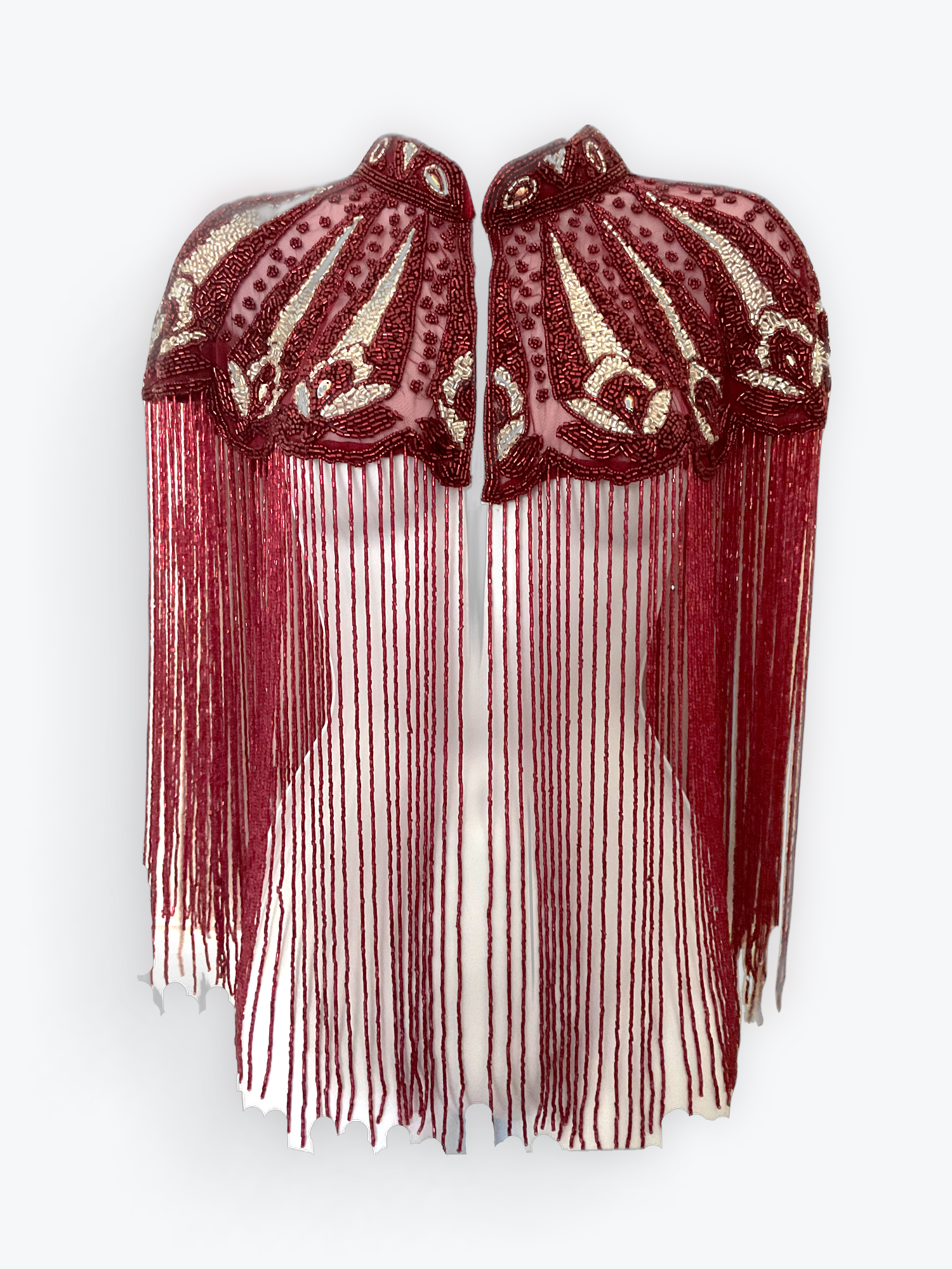 Cherry Peacock Cape Wrap Shawl Beaded Formal