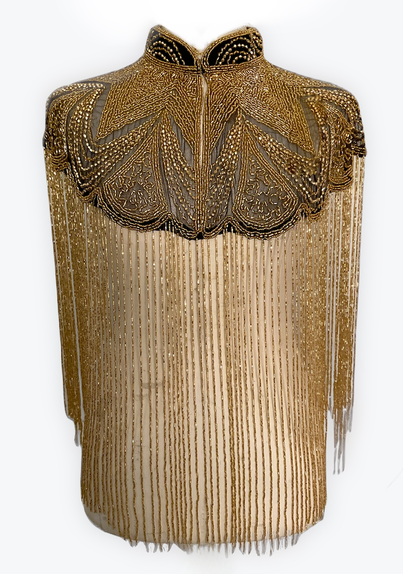 Golden Reverie Cape Wrap Shawl Beaded Formal Evening Dressy