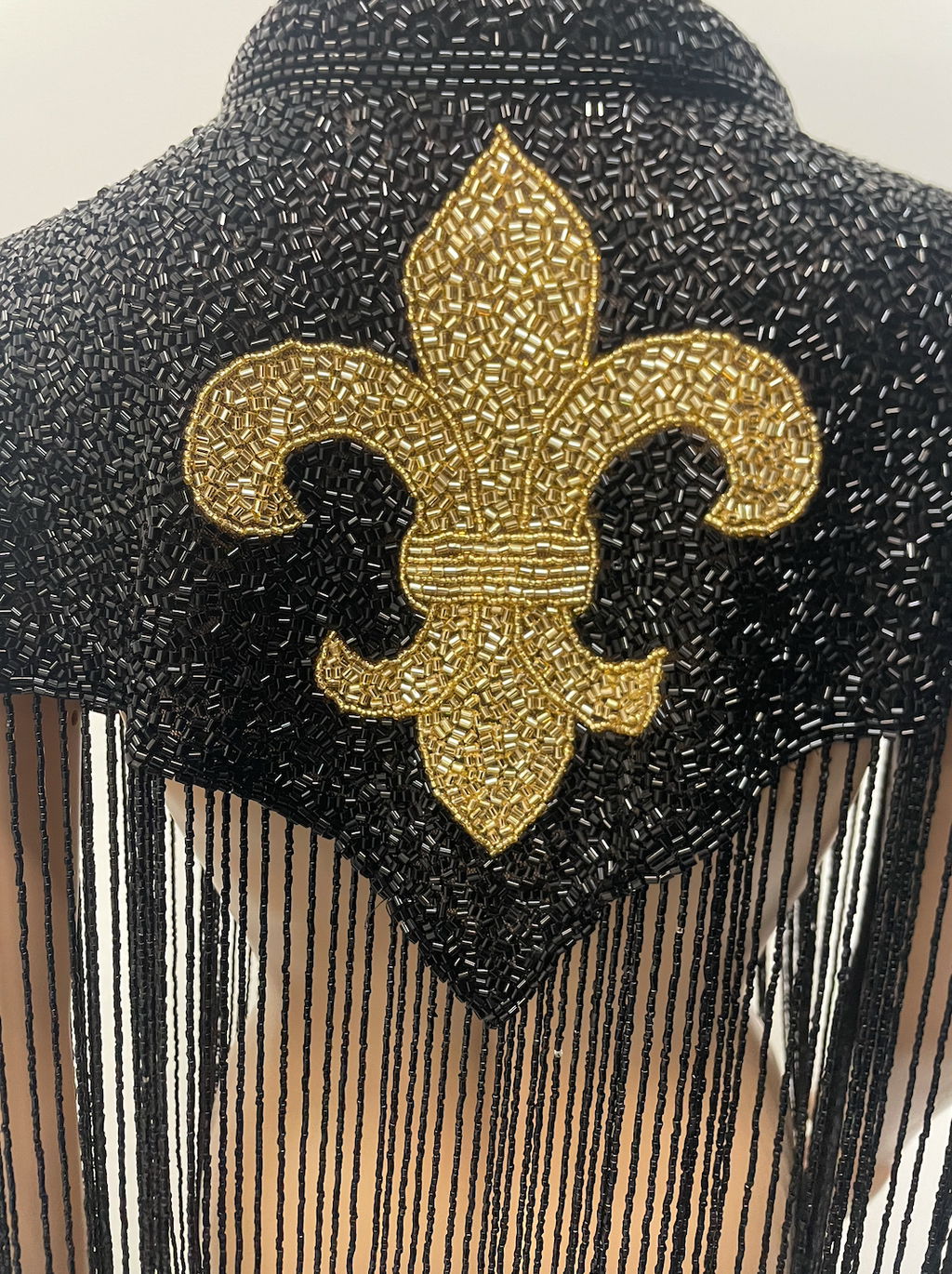 Maison Fleur de Lis New Orleans Saints Cape beaded fringed