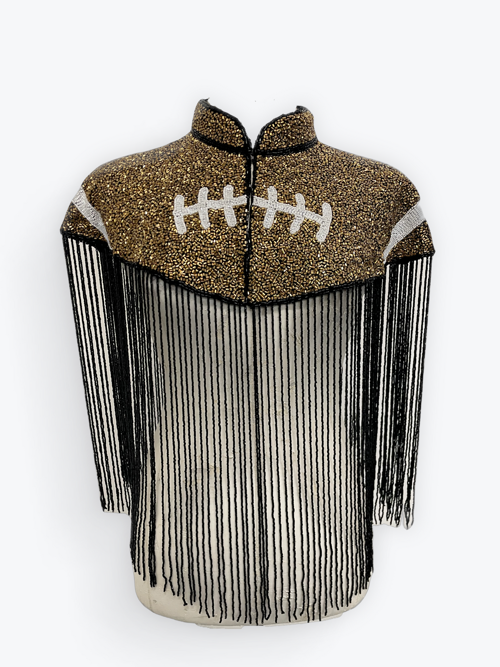 Bronze Football Touchdown Cape Beaded NFL Bling NCAA