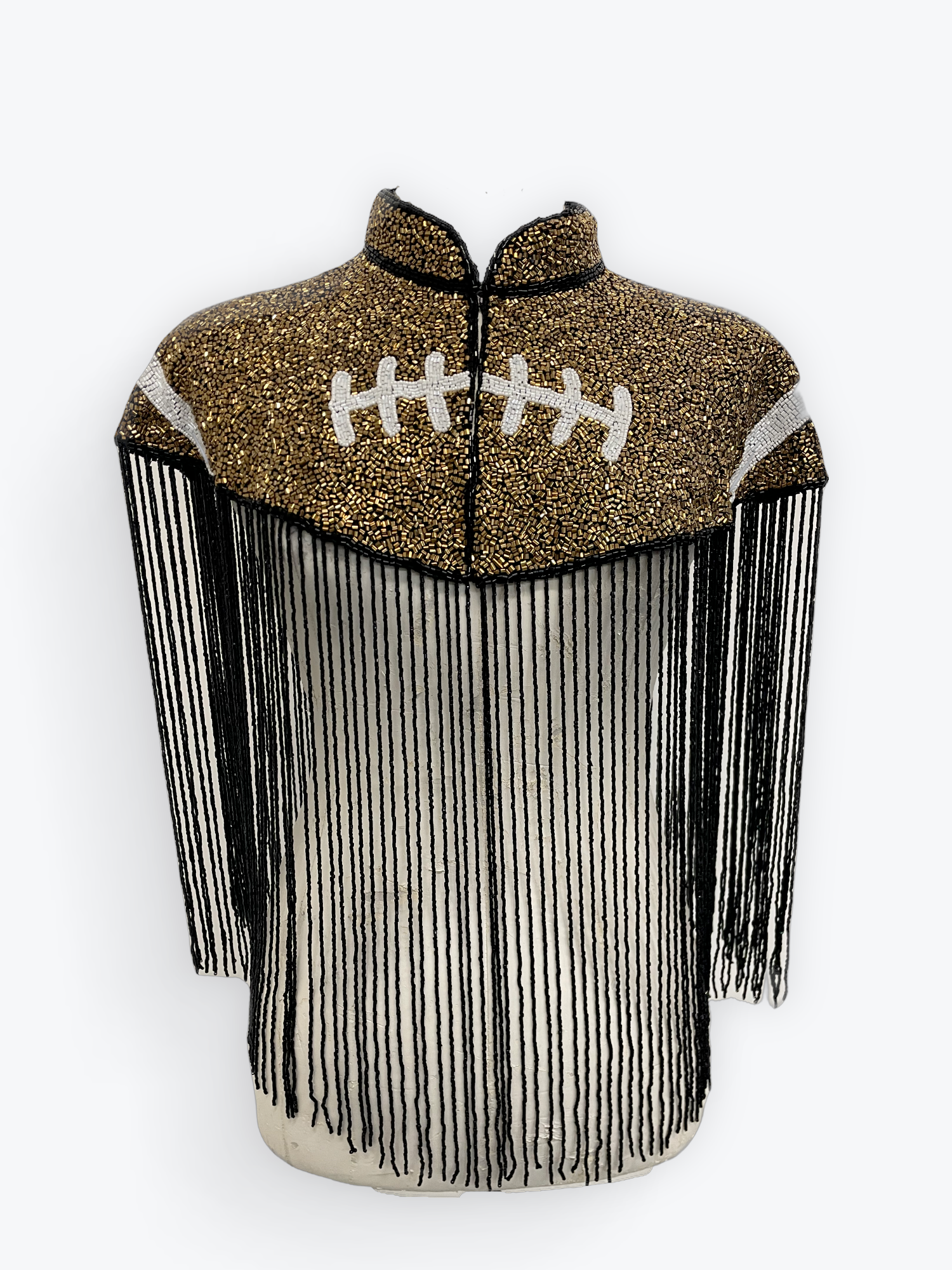 Bronze Football Touchdown Cape Beaded NFL Bling NCAA