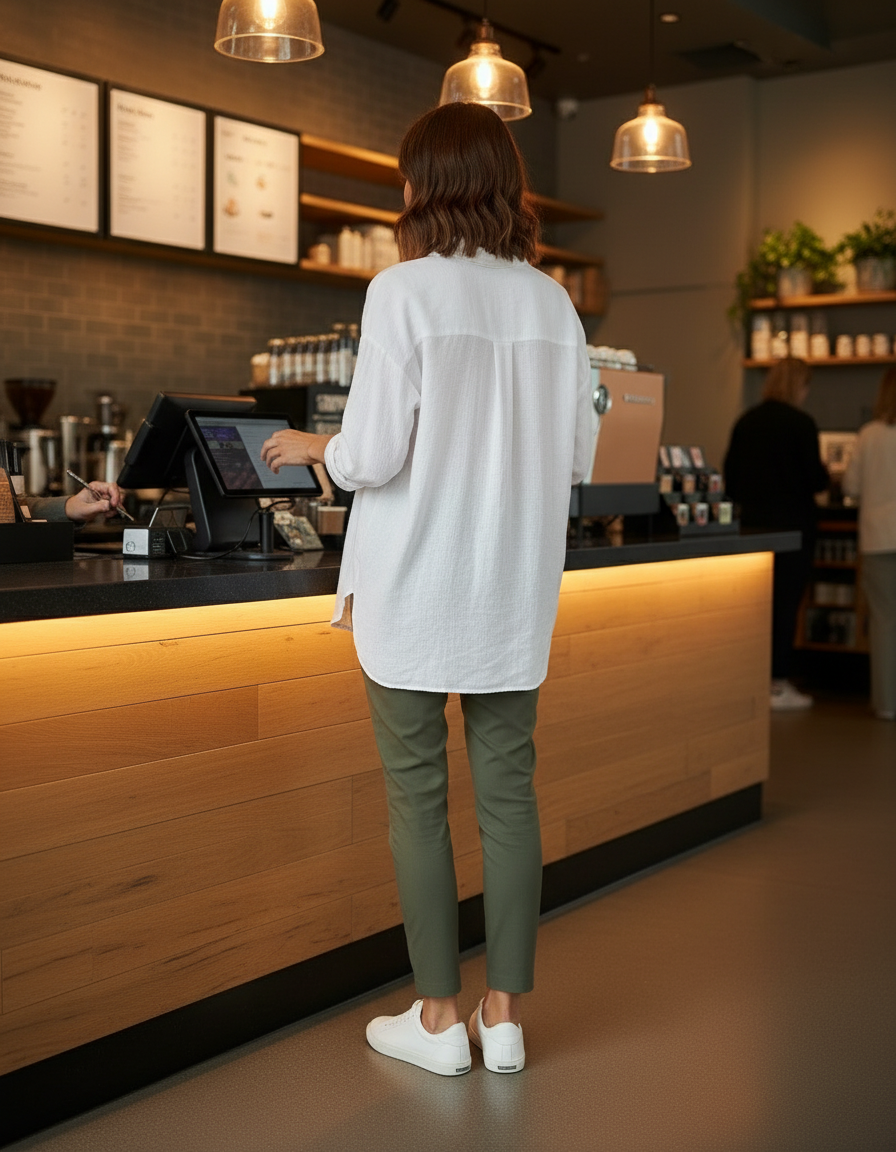 Krazy Larry P507 Pull on Pant - Olive Drab Stretch Tummy Control Slacks