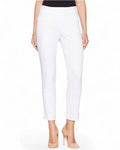 Krazy Larry P807 Pique Ankle Pant - White Slacks Trousers Tummy Control