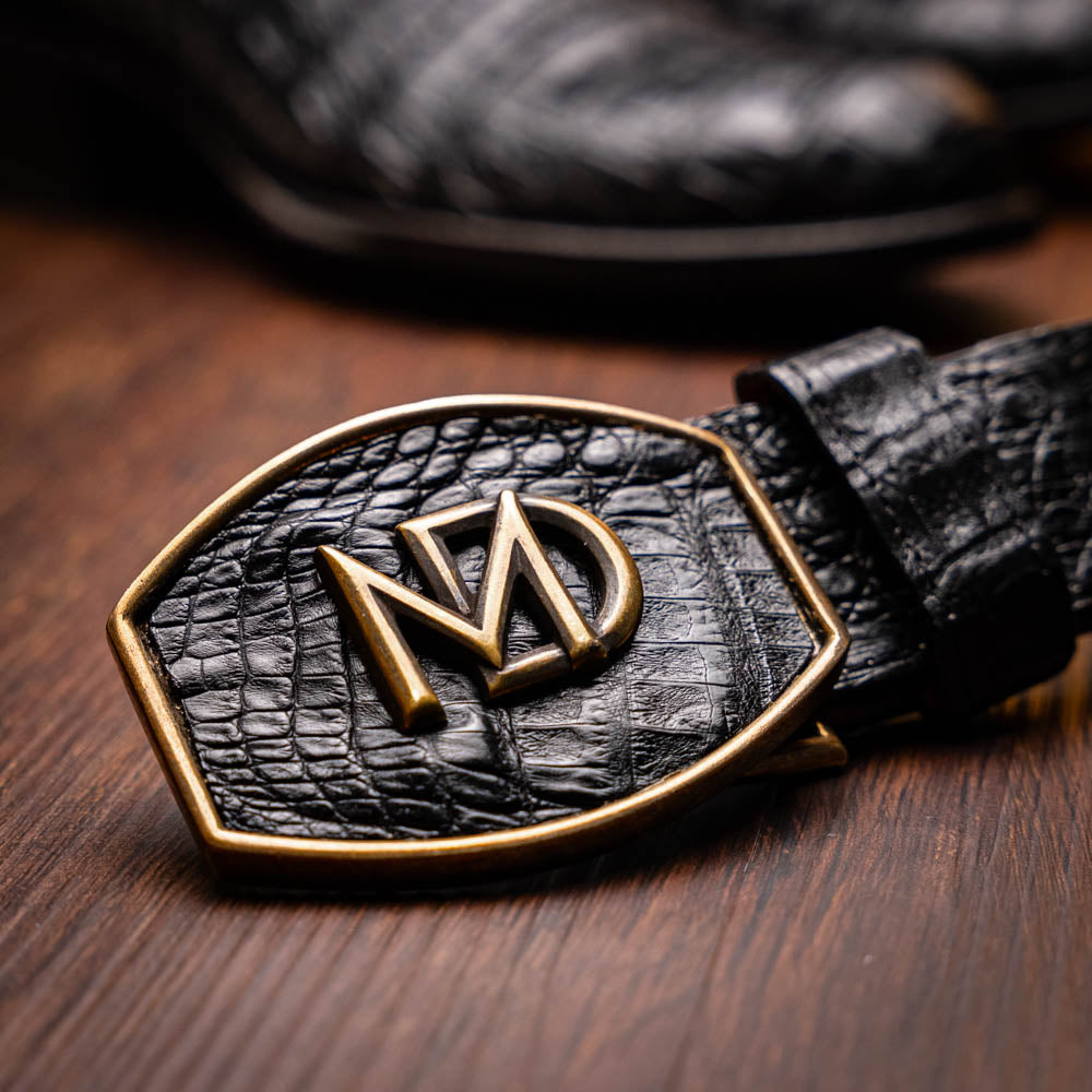 Phoenix Black genuine Caiman Belly skin cowboy boots men's Marco