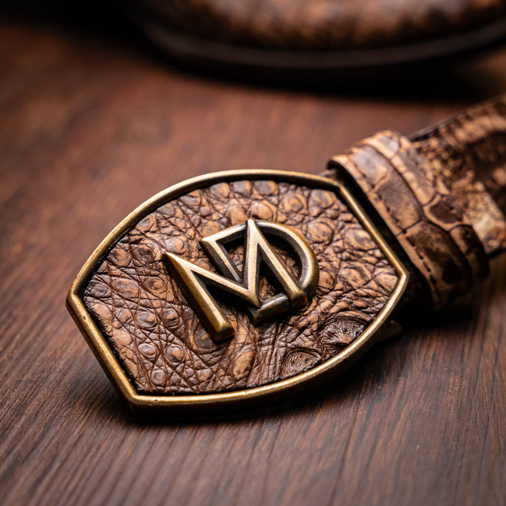 Phoenix Stone Brown Genuine Caiman Skin Cowboy western boots