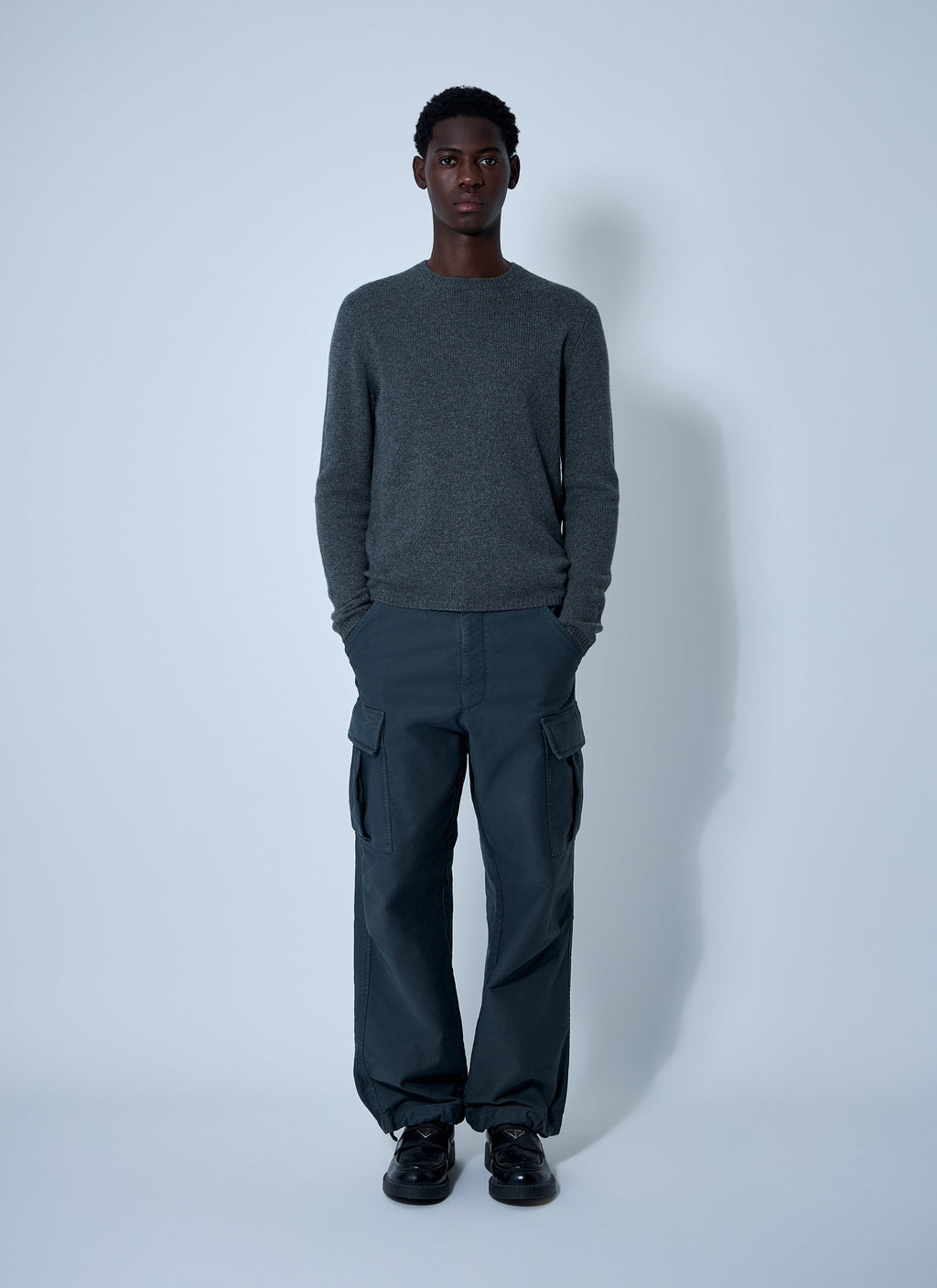 Prada Men's Cashmere Sweater blue pullover crew neck