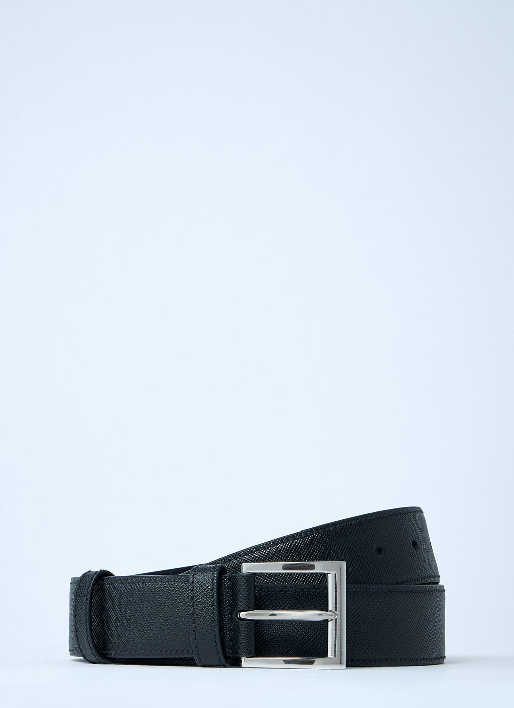 Prada Men's smooth Leather Belt Italy black/silver