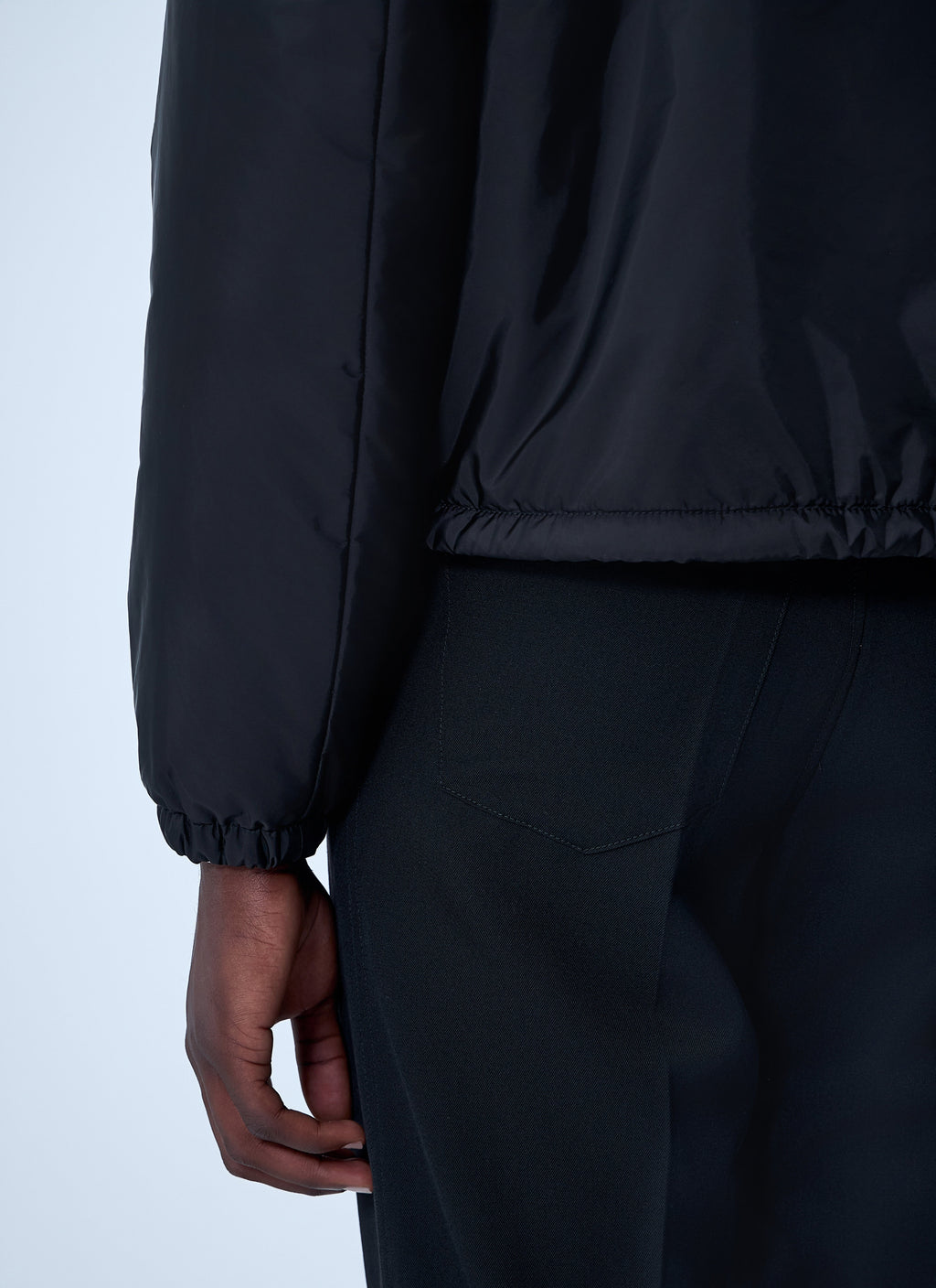 Prada Men's Short Re-Nylon Down Jacket Coat Black MEDIUM